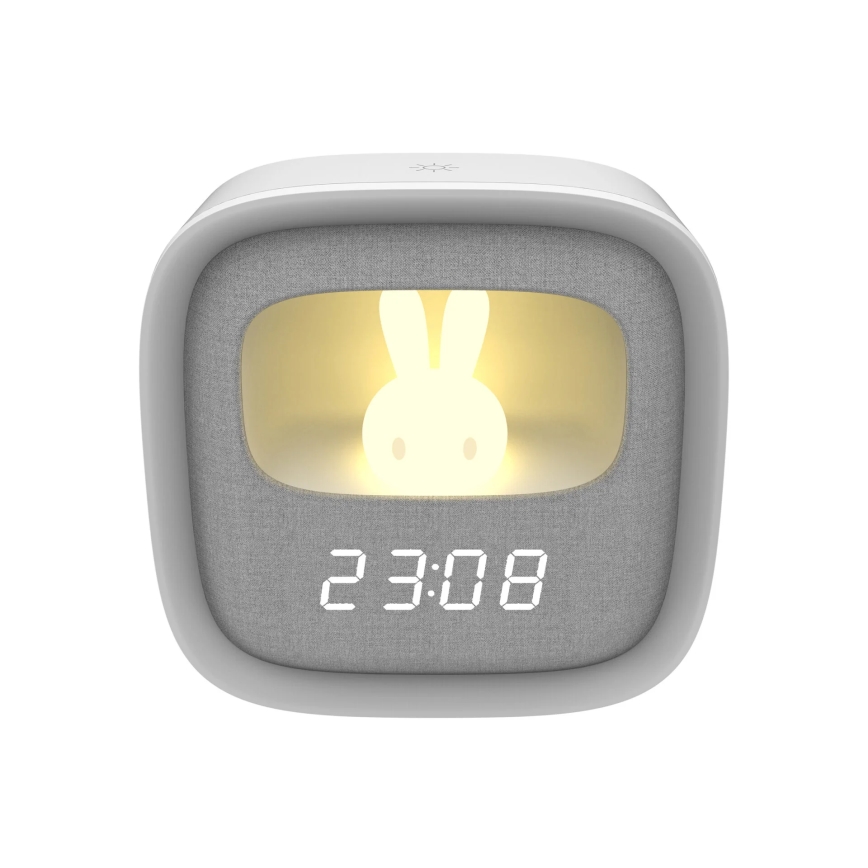 LED Stmívatelná noční lampička s budíkem BUNNY LED/1,2W/5V 3000K
