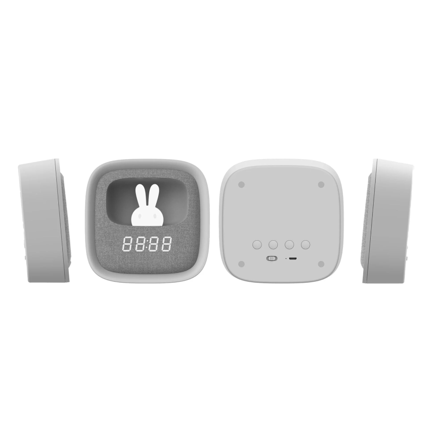LED Stmívatelná noční lampička s budíkem BUNNY LED/1,2W/5V 3000K
