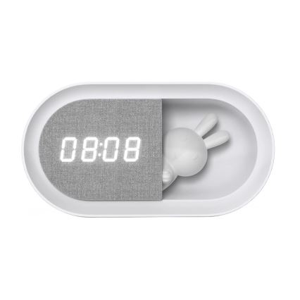 LED Stmívatelná noční lampička s budíkem BUNNY LED/1,2W/5V 3000K