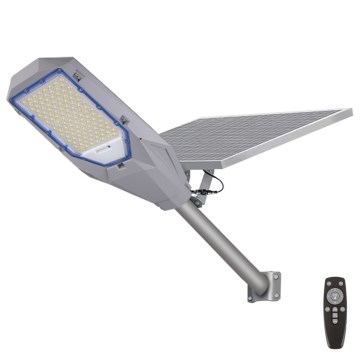 LED Stmívatelná pouliční lampa se soumrakovým senzorem a solárním panelem LED/200W/20000 mAh 6500K IP65 šedá
