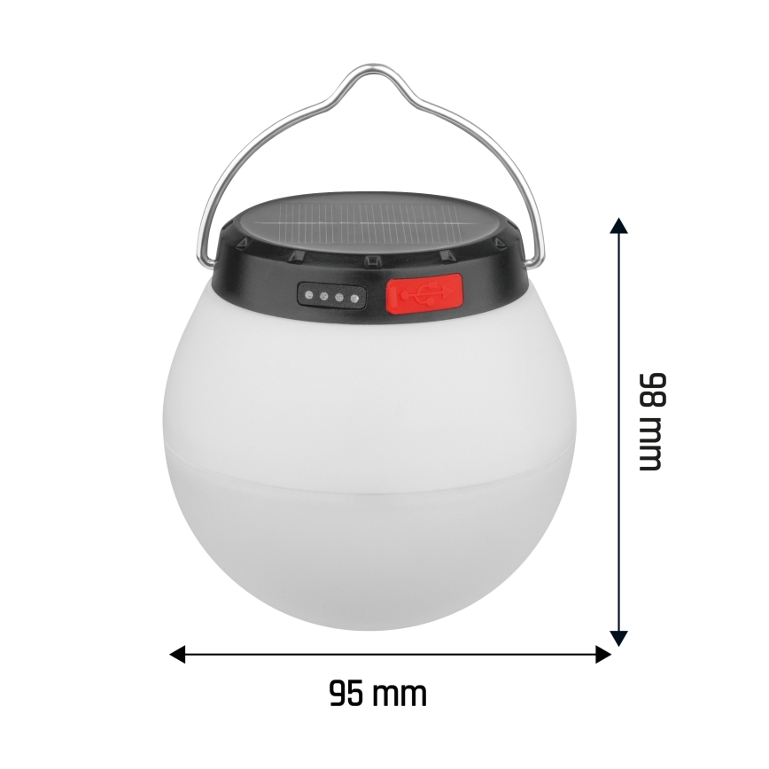 LED Stmívatelná přenosná solární nabíjecí lampa LUMINA ORB LED/5V 800 mAh