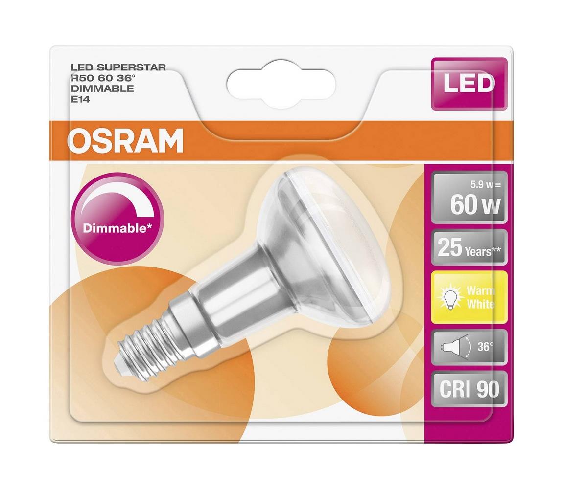 Osram LED Stmívatelná reflektorová žárovka E14/5,9W/230V 2700K