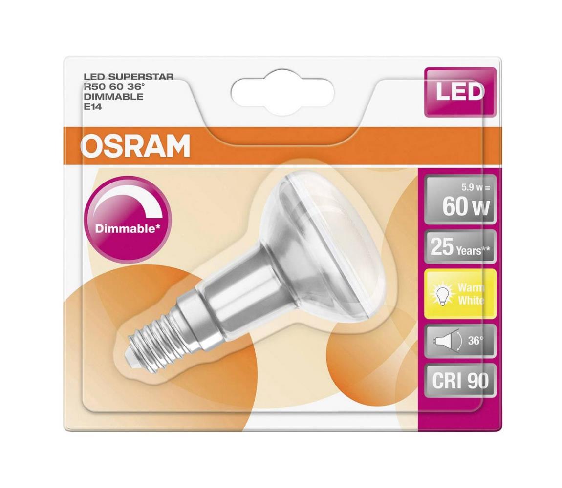 Osram LED Stmívatelná reflektorová žárovka E14/5,9W/230V 2700K
