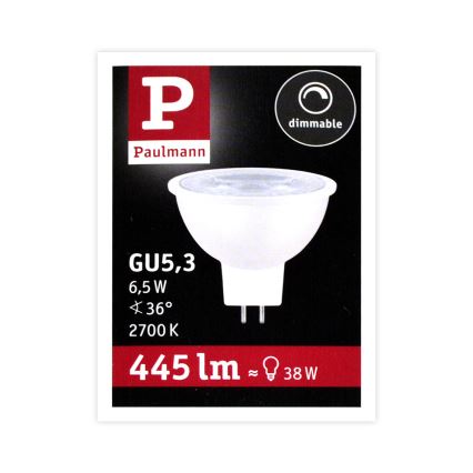 LED Stmívatelná reflektorová žárovka GU5,3/6,5W/12V 2700K - Paulmann 28758