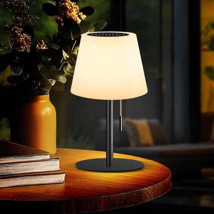 LED Stmívatelná solární lampa LED/2W/5V USB 1200 mAh IP44 bílá/černá