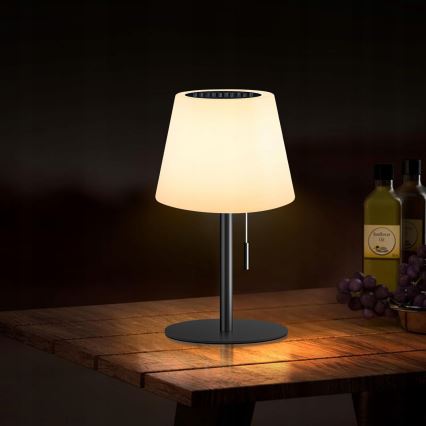 LED Stmívatelná solární lampa LED/2W/5V USB 1200 mAh IP44 bílá/černá