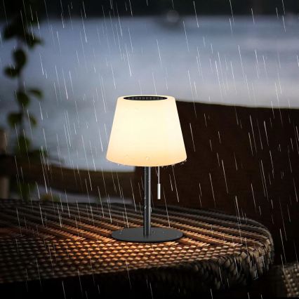 LED Stmívatelná solární lampa LED/2W/5V USB 1200 mAh IP44 bílá/černá