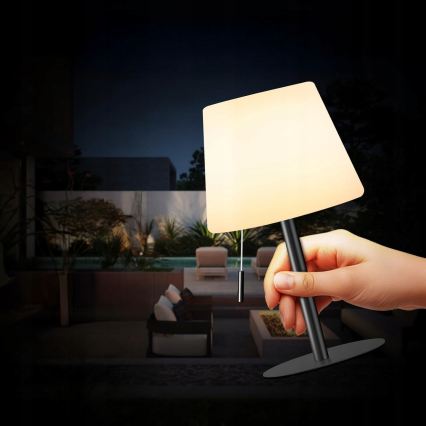 LED Stmívatelná solární lampa LED/2W/5V USB 1200 mAh IP44 bílá/černá
