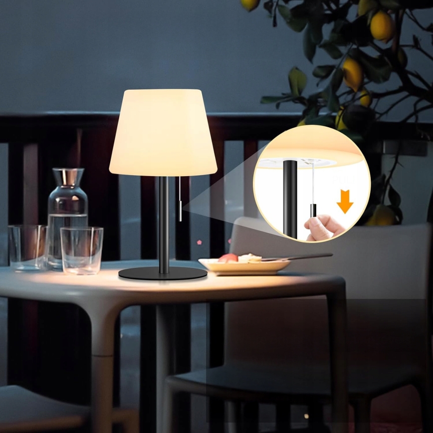 LED Stmívatelná solární lampa LED/2W/5V USB 1200 mAh IP44 bílá/černá