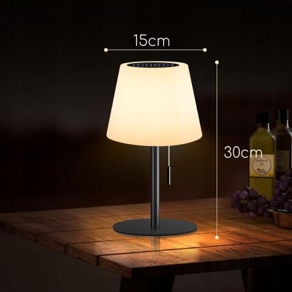 LED Stmívatelná solární lampa LED/2W/5V USB 1200 mAh IP44 bílá/černá