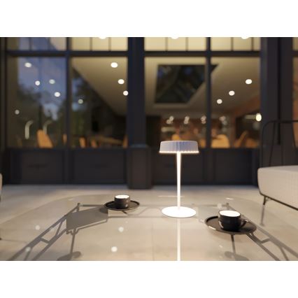 LED Stmívatelná solární nabíjecí stolní lampa VIVIEN LED/3W/5V 2700K 1600 mAh IP54 bílá