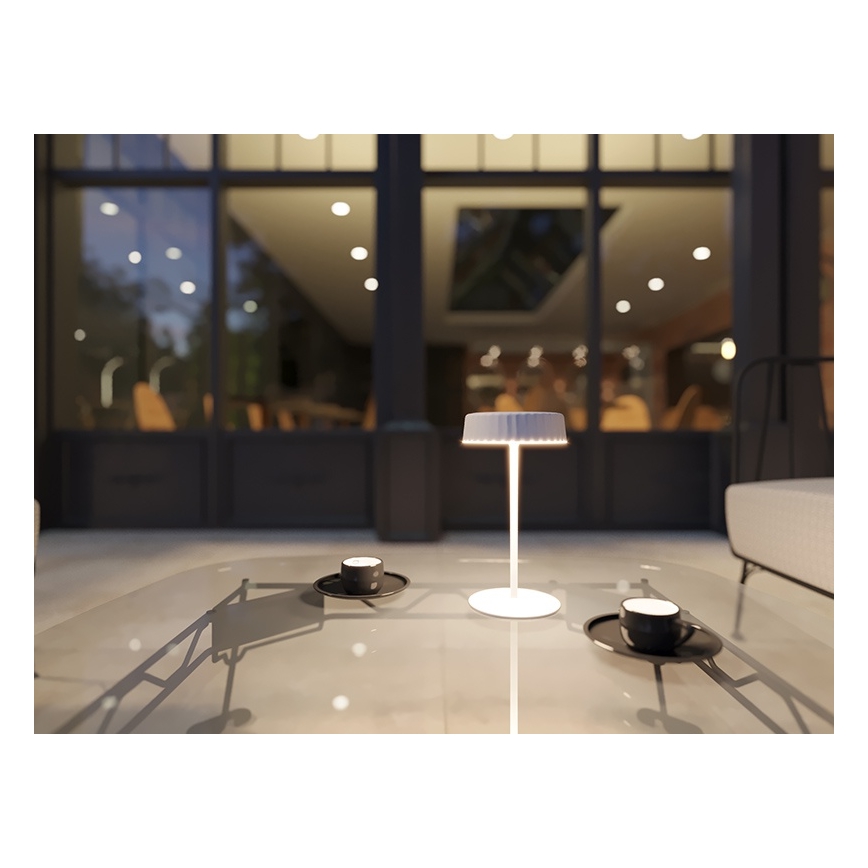 LED Stmívatelná solární nabíjecí stolní lampa VIVIEN LED/3W/5V 2700K 1600 mAh IP54 bílá