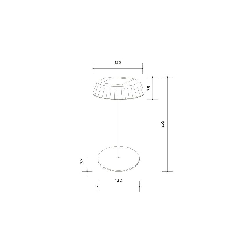 LED Stmívatelná solární nabíjecí stolní lampa VIVIEN LED/3W/5V 2700K 1600 mAh IP54 bílá