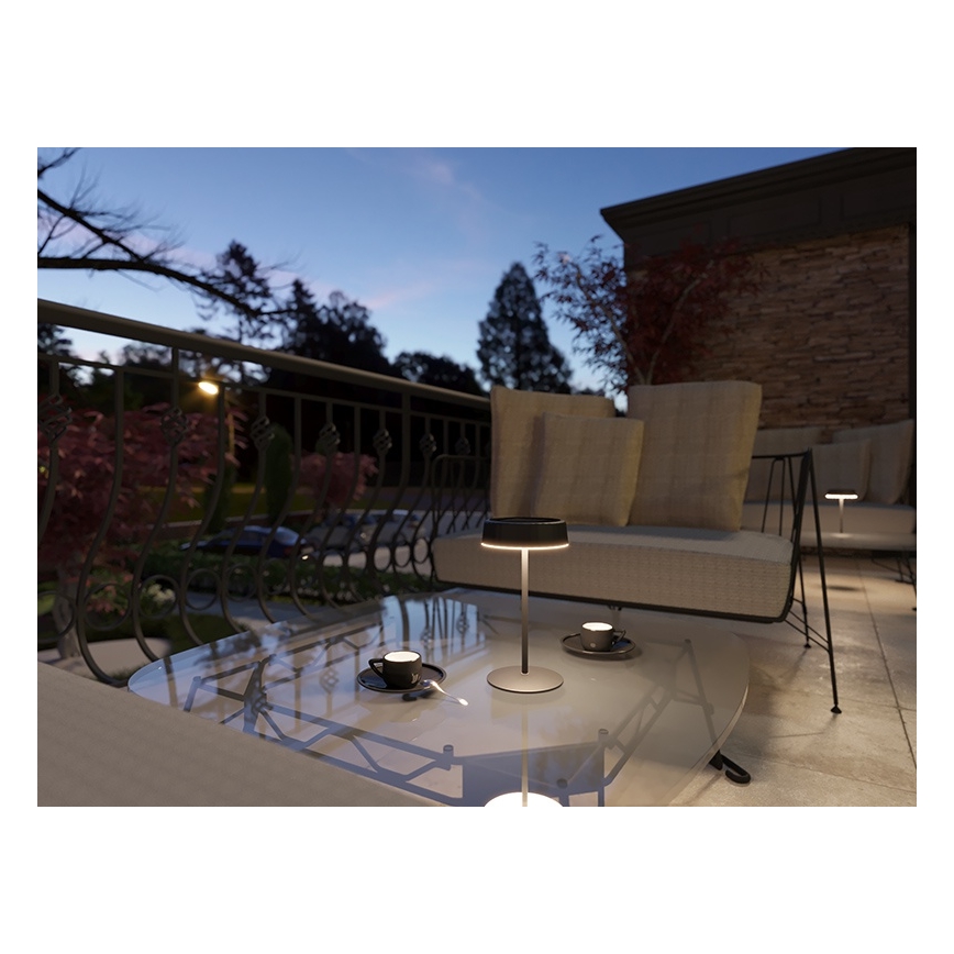 LED Stmívatelná solární nabíjecí stolní lampa VIVIEN LED/3W/5V 2700K 1600 mAh IP54 černá
