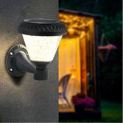 LED Stmívatelná solární nástěnná lampa LED/0,8W/5,5V 3000/4000/6400K IP44 + dálkové ovládání