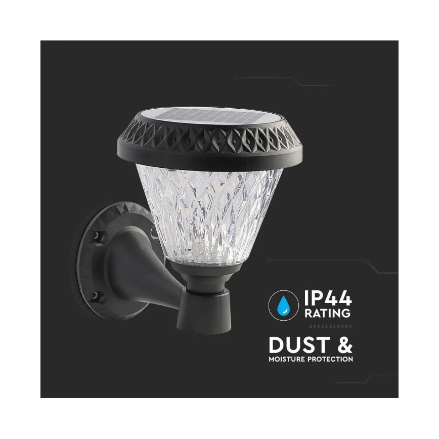 LED Stmívatelná solární nástěnná lampa LED/0,8W/5,5V 3000/4000/6400K IP44 + dálkové ovládání