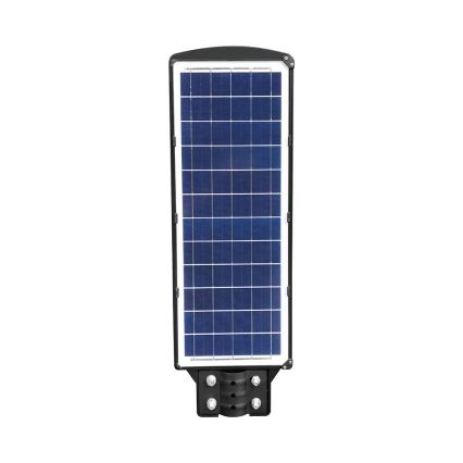 LED Stmívatelná solární pouliční lampa se senzorem pohybu a soumraku LED/12W/3,2V 6000K IP65 10000 mAh černá + dálkové ovládání