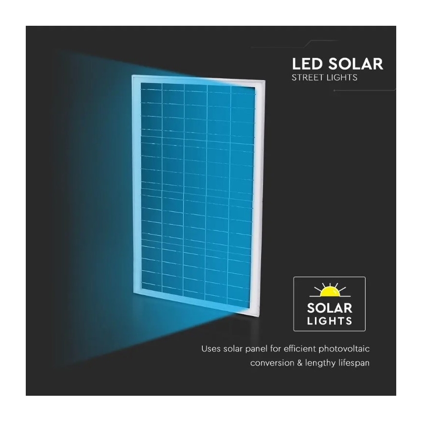 LED Stmívatelná solární pouliční lampa LED/50W/6,4V 4000K IP65 50000 mAh + dálkové ovládání