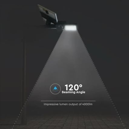 LED Stmívatelná solární pouliční lampa LED/50W/6,4V 4000K IP65 50000 mAh + dálkové ovládání