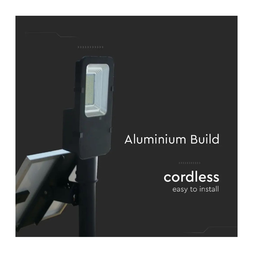 LED Stmívatelná solární pouliční lampa LED/50W/6,4V 4000K IP65 50000 mAh + dálkové ovládání
