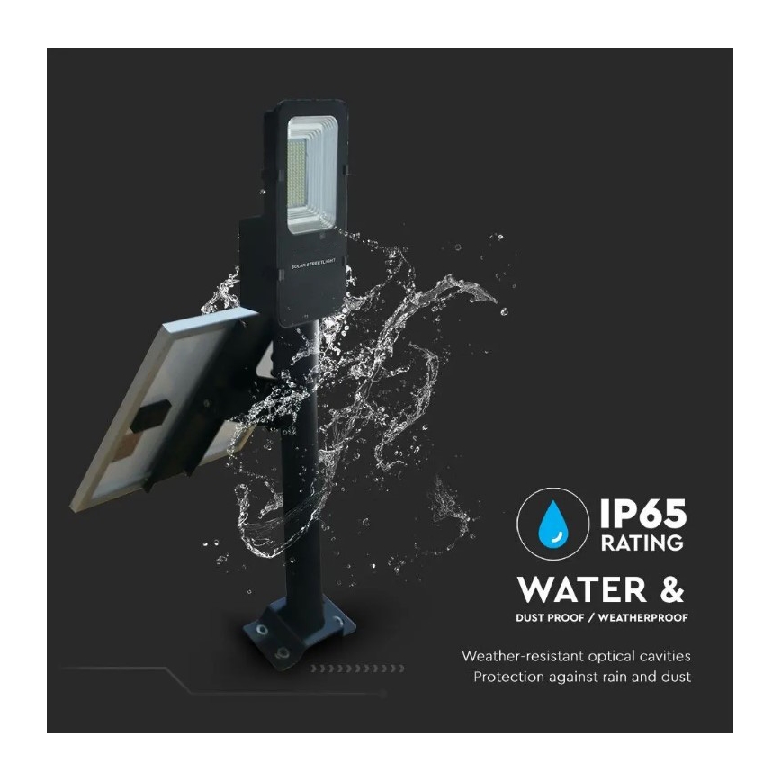 LED Stmívatelná solární pouliční lampa LED/50W/6,4V 4000K IP65 50000 mAh + dálkové ovládání