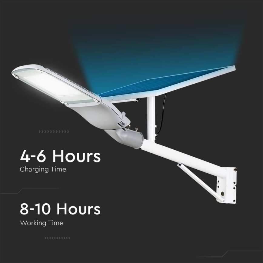 LED Stmívatelná solární pouliční lampa SAMSUNG CHIP LED/50W/6,4V 6000K IP65 30000 mAh + dálkové ovládání