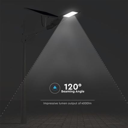 LED Stmívatelná solární pouliční lampa SAMSUNG CHIP LED/50W/6,4V 6000K IP65 30000 mAh + dálkové ovládání