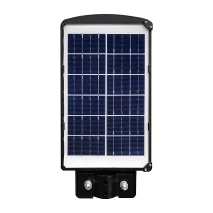 LED Stmívatelná solární pouliční lampa se senzorem pohybu a soumraku LED/6W/3,2V 6000K IP65 5000 mAh černá + dálkové ovládání