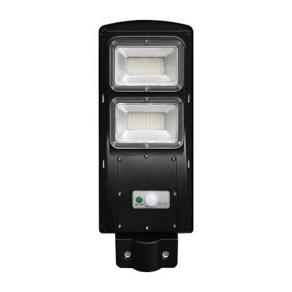 LED Stmívatelná solární pouliční lampa se senzorem pohybu a soumraku LED/8W/3,2V 6000K IP65 9000 mAh černá + dálkové ovládání