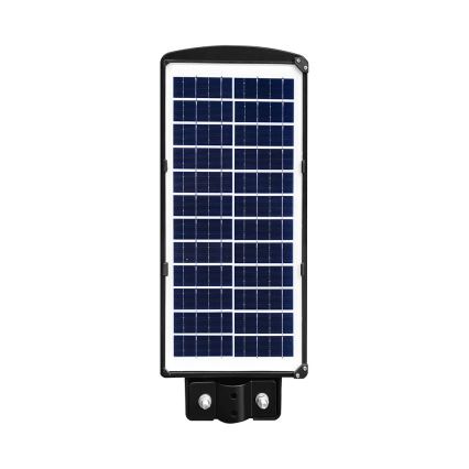 LED Stmívatelná solární pouliční lampa se senzorem pohybu a soumraku LED/8W/3,2V 6000K IP65 9000 mAh černá + dálkové ovládání