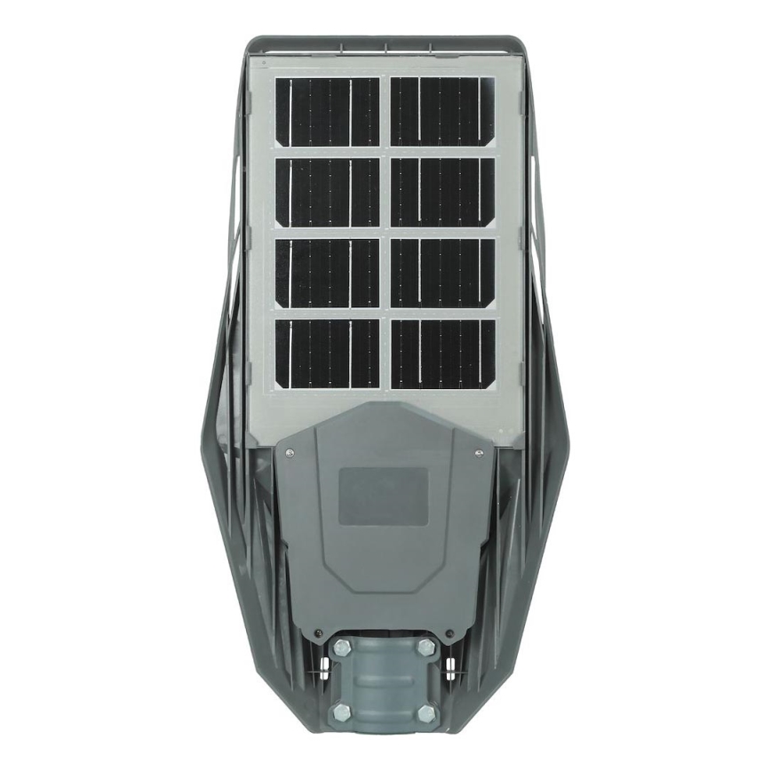 LED Stmívatelná solární pouliční lampa se senzorem KERS LED/300W/3,2V 6500K 8000 mAh IP65 šedá + dálkové ovládání