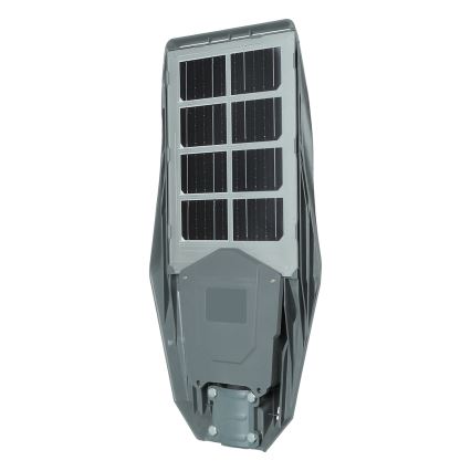 LED Stmívatelná solární pouliční lampa se senzorem KERS LED/300W/3,2V 6500K 8000 mAh IP65 šedá + dálkové ovládání