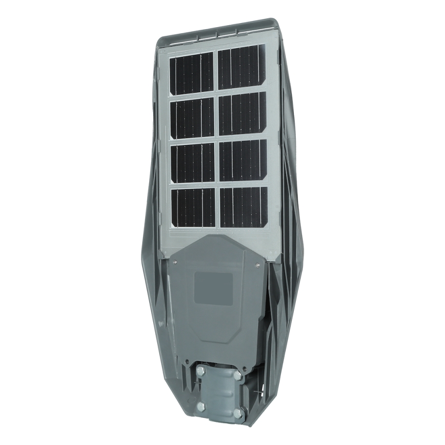 LED Stmívatelná solární pouliční lampa se senzorem KERS LED/300W/3,2V 6500K 8000 mAh IP65 šedá + dálkové ovládání