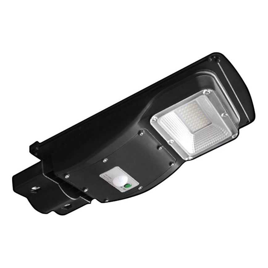 LED Stmívatelná solární pouliční lampa se senzorem pohybu a soumraku LED/6W/3,2V 6000K IP65 5000 mAh černá + dálkové ovládání