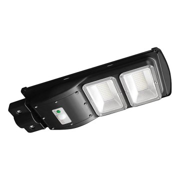 LED Stmívatelná solární pouliční lampa se senzorem pohybu a soumraku LED/8W/3,2V 6000K IP65 9000 mAh černá + dálkové ovládání