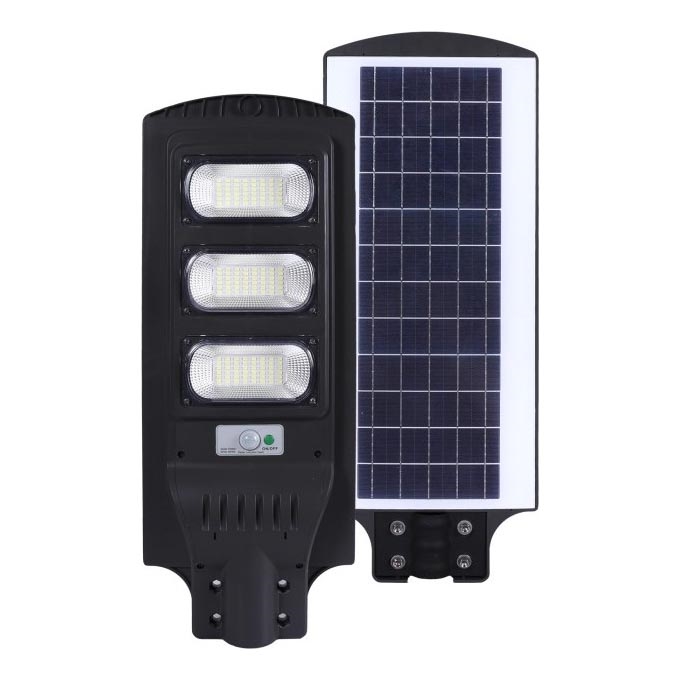 LED Stmívatelná solární pouliční lampa se senzorem pohybu a soumraku URBI LED/8W/3,2V 6500K IP54 10000 mAh + dálkové ovládání