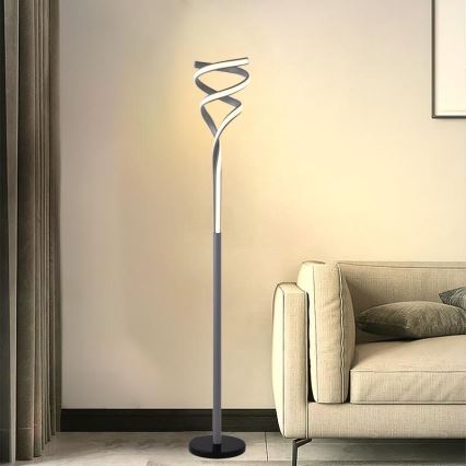 LED Stmívatelná stojací lampa LED/50W/230V 3000-6500K šedá + dálkové ovládání
