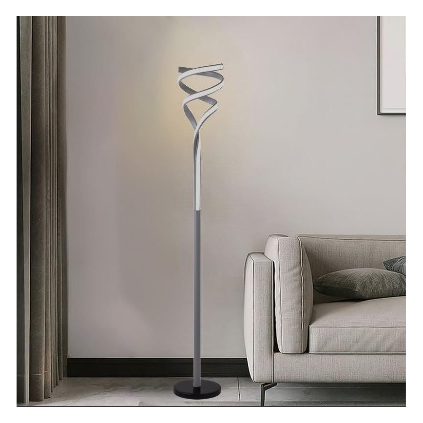 LED Stmívatelná stojací lampa LED/50W/230V 3000-6500K šedá + dálkové ovládání