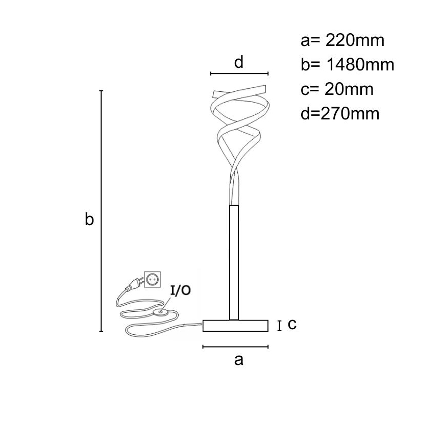 LED Stmívatelná stojací lampa LED/50W/230V 3000-6500K šedá + dálkové ovládání