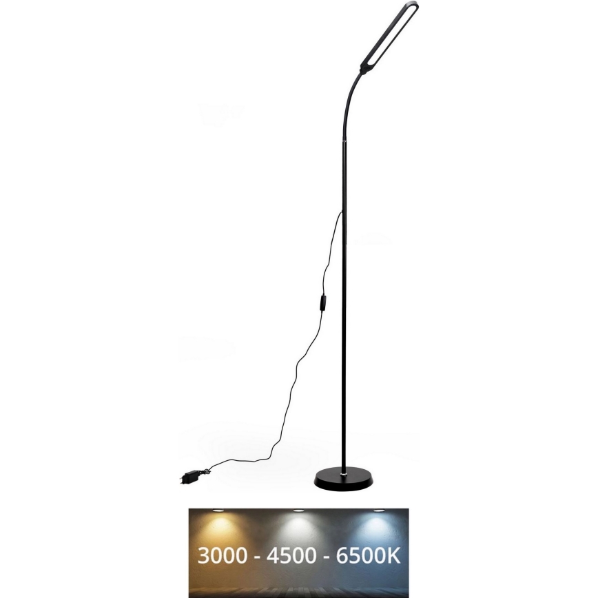LED Stmívatelná stojací lampa SIGNUS LED/10W/230V 3000/4500/6500K černá