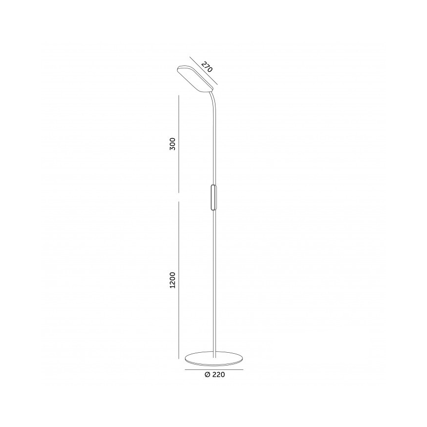LED Stmívatelná stojací lampa TEILO LED/10W/230V 3000/4000/6500K bílá + dálkové ovládání
