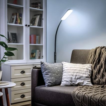 LED Stmívatelná stojací lampa TEILO LED/10W/230V 3000/4000/6500K černá + dálkové ovládání