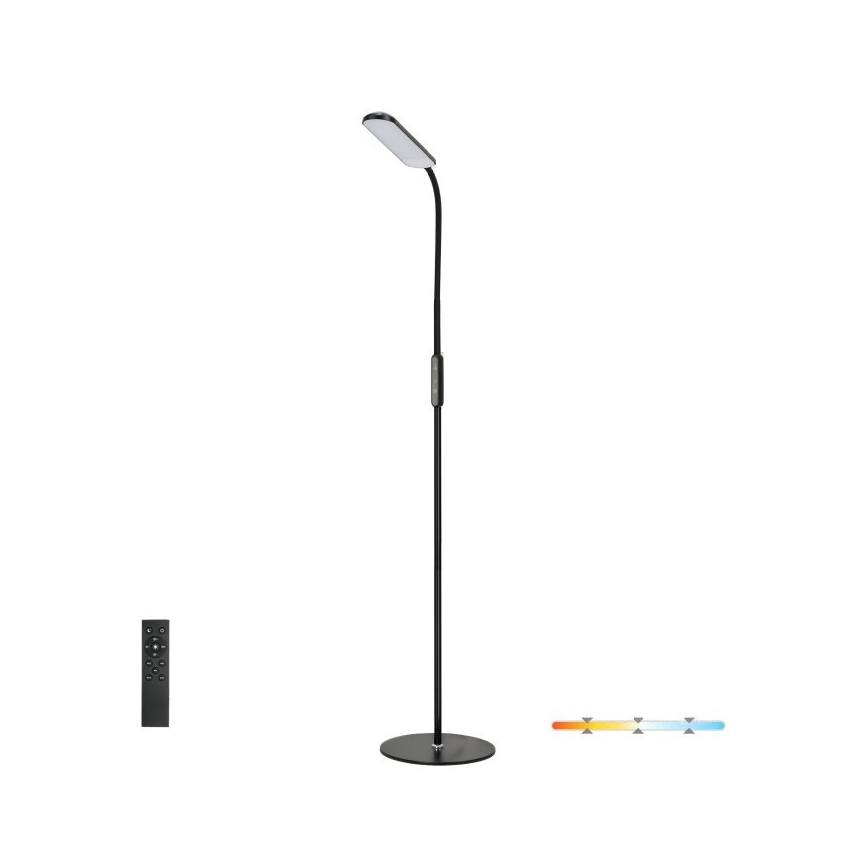 LED Stmívatelná stojací lampa TEILO LED/10W/230V 3000/4000/6500K černá + dálkové ovládání