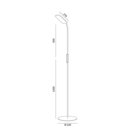 LED Stmívatelná stojací lampa TEILO LED/10W/230V 3000/4000/6500K černá + dálkové ovládání