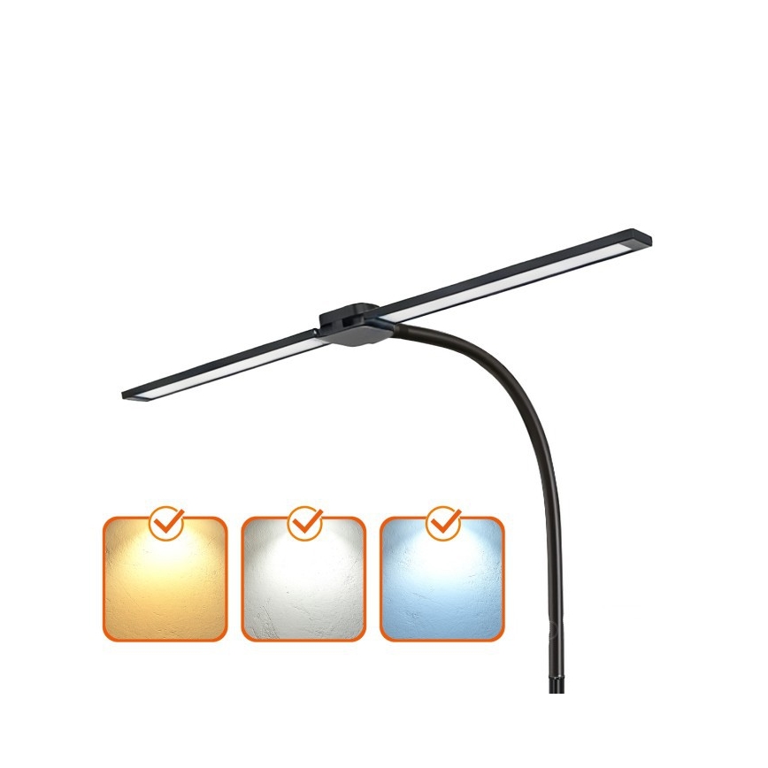 LED Stmívatelná stojací lampa TEILO LED/14W/230V 3000/4000/6000K černá