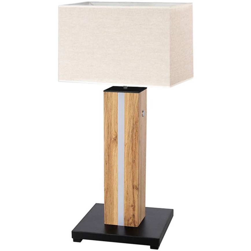 LED Stmívatelná stolní lampa FLAME 1xE27/40W+ LED/4,6W/230V 56,5 cm dub