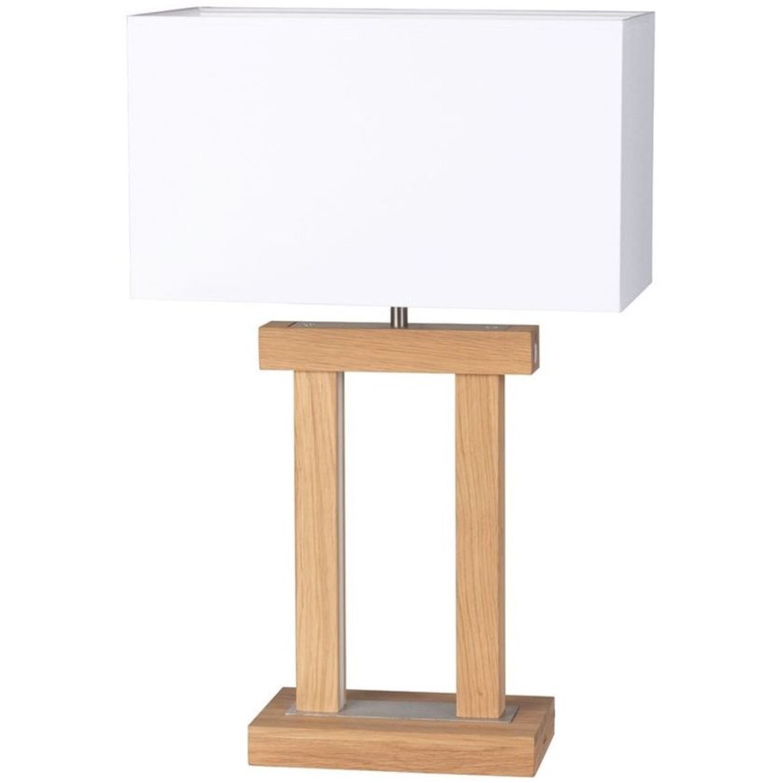 LED Stmívatelná stolní lampa HAKON 1xE27/40W+2xLED/7,5W/230V 55 cm dub