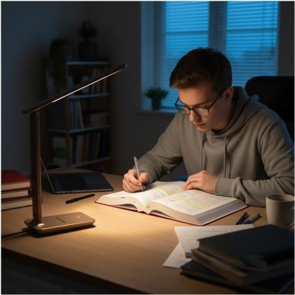 LED Stmívatelná stolní lampa NOBLITE N LED/7W/230V 3000/4000/6500K hnědá