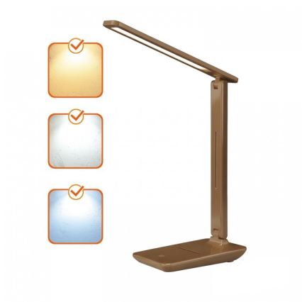 LED Stmívatelná stolní lampa NOBLITE N LED/7W/230V 3000/4000/6500K hnědá