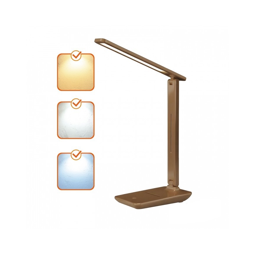 LED Stmívatelná stolní lampa NOBLITE N LED/7W/230V 3000/4000/6500K hnědá